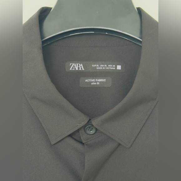 Zara Men’s Black Long Sleeve Collared Button Down Shirt Size XL Slim Fit - Picture 12 of 15